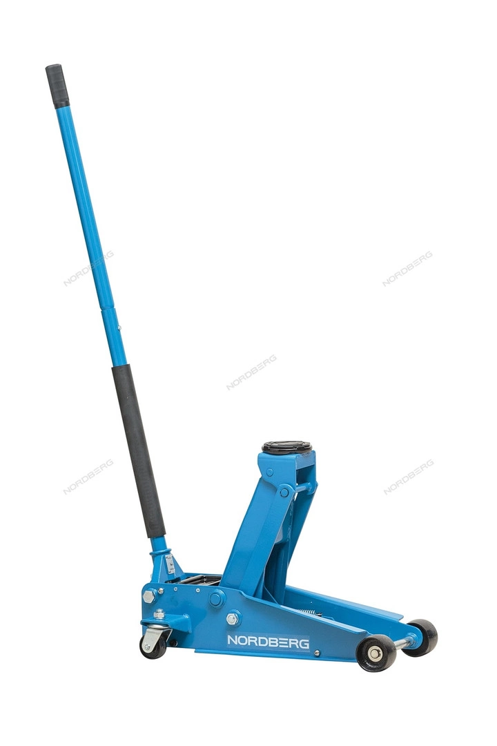 Фото-9412 Домкрат N3203 подкатной 3т 133-465мм с резин. насадкой, быстр. подъем