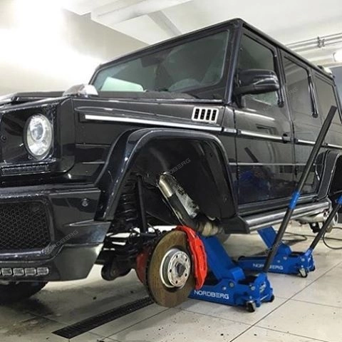 Фото-9415 Домкрат N3203 подкатной 3т 133-465мм с резин. насадкой, быстр. подъем