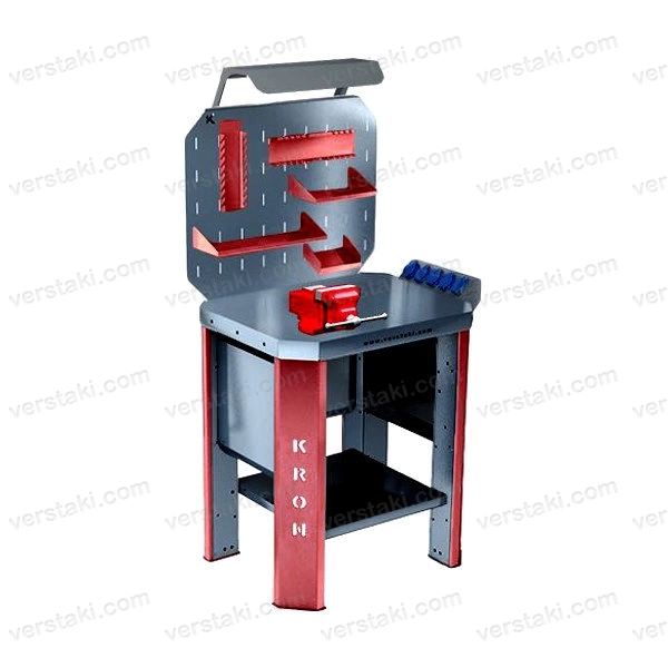 Фото-7957 Верстак слесарный бестумбовый с тисками КРОН Гефест-ВС-0-ЭПОБ-Т2Н1