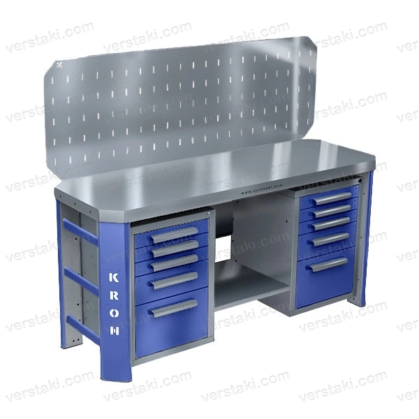 Фото-10582 Верстак двухтумбовый с экраном КРОН ГЕФЕСТ-ВС-505