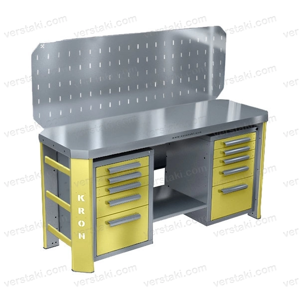 Фото-10585 Верстак двухтумбовый с экраном КРОН ГЕФЕСТ-ВС-505