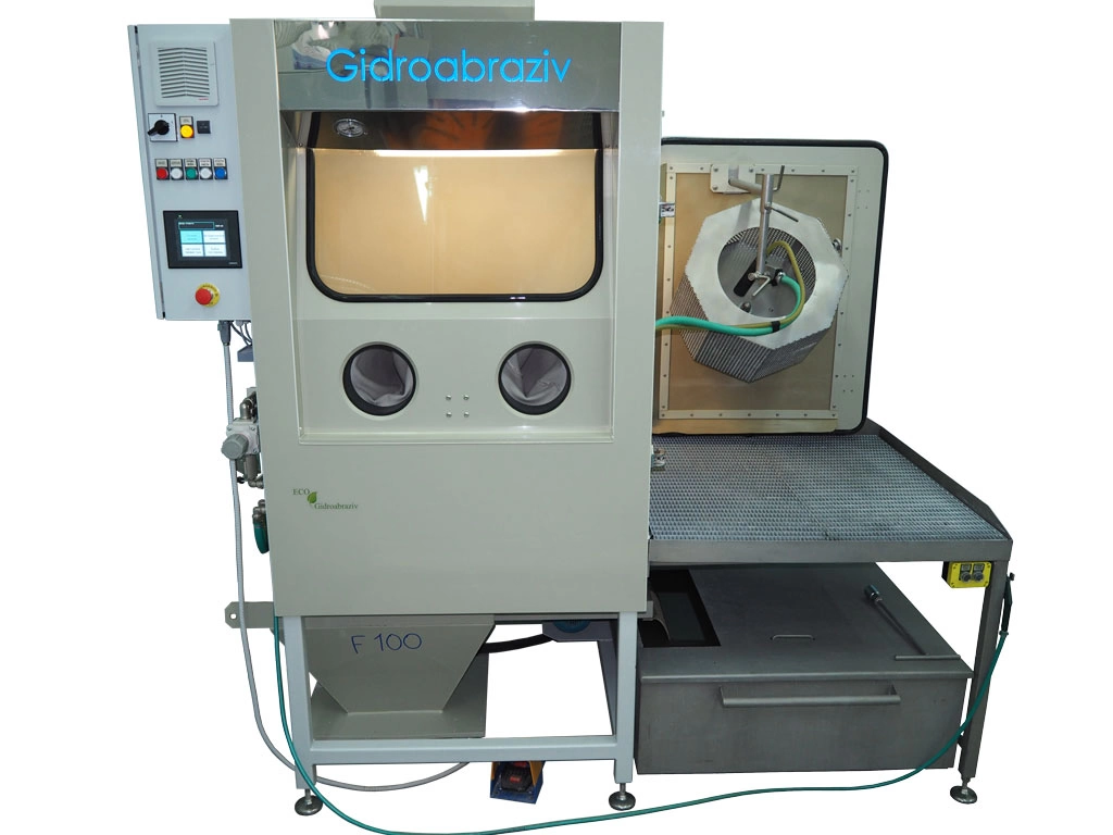 Фото-766 Установка гидроабразивной очистки с галтовочным барабаном, сменными абразивными конусами КС-100СГД/СК