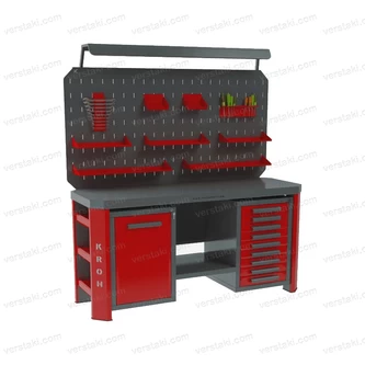 Фото-3694 Верстак с двойным экраном и освещением КРОН Гефест-ВС-109-ЭДО