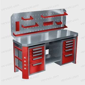 Верстак двухтумбовый с экраном КРОН ГЕФЕСТ-ВС-505