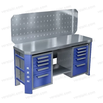 Фото-10582 Верстак двухтумбовый с экраном КРОН ГЕФЕСТ-ВС-505