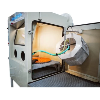 Фото-14671 Установка гидроабразивной очистки с галтовочным барабаном, сменными абразивными конусами КС-100СГД/СК