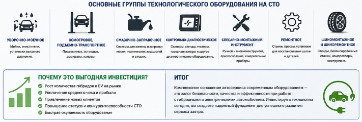 основные группы оборудования для электрокаров