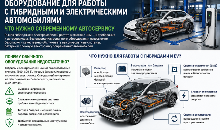 Оборудование для гибридов: как оснастить СТО под растущий рынок в 2026 году